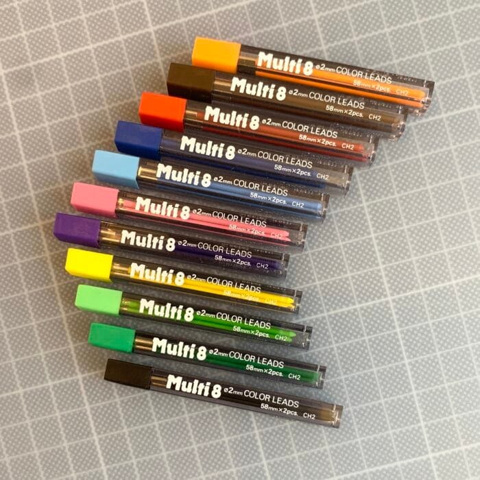 Mines de couleurs 2mm pour Pentel MULTI8