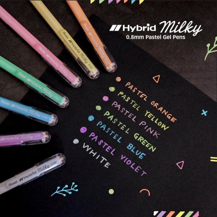 Stylo-bille Pentel Hybrid Milky - couleurs pastels