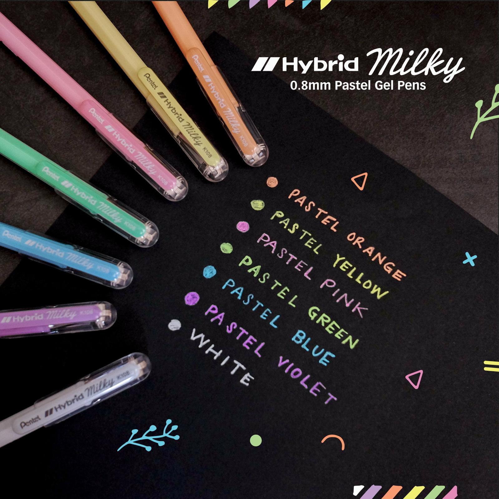 Stylo-bille Pentel Hybrid Milky - couleurs pastels