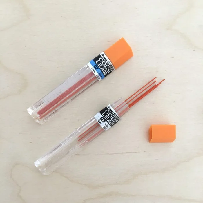 Mines Pentel 0.7mm ou 0.5mm ORANGE