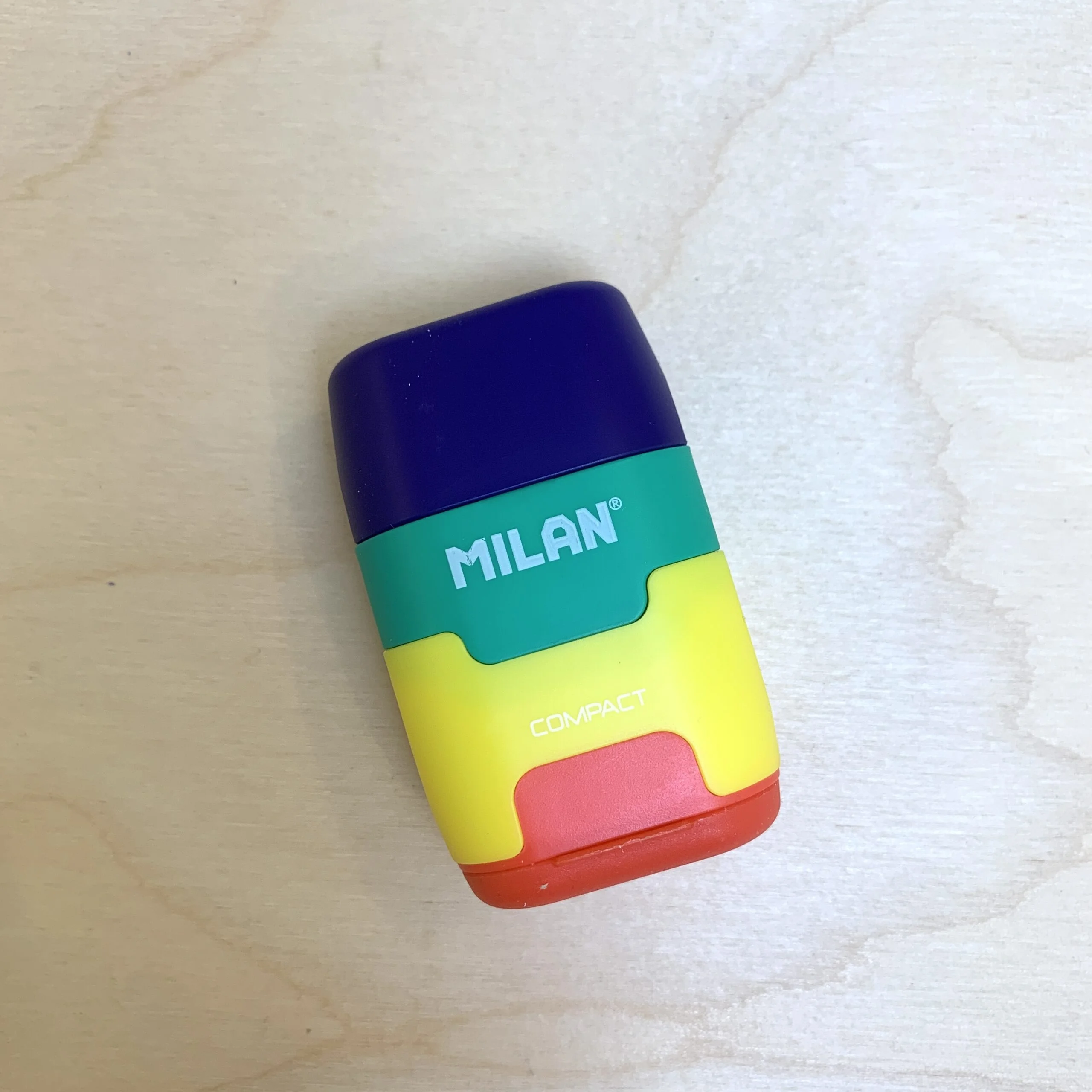 Taille-crayons Gomme Compact Sunset - Design Turquoise & Jaune | MILAN