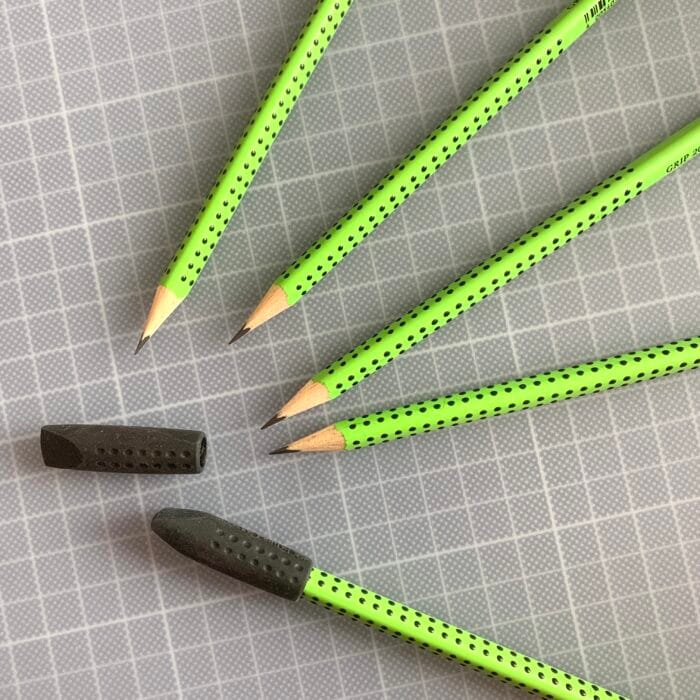 Crayon + capuchon-gomme Faber-Castell 🟢⚫