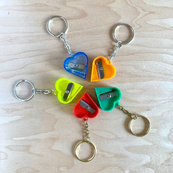 Porte-clé taille-crayon coeur