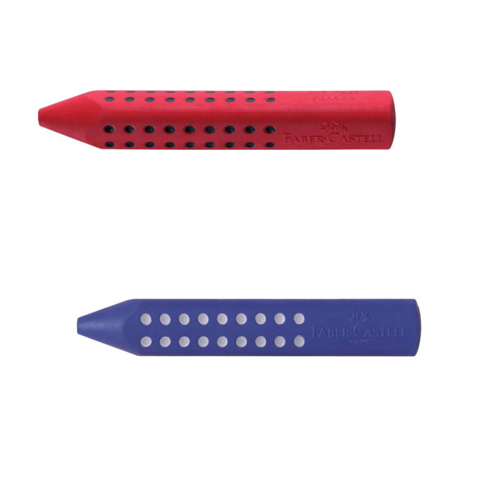 Gomme "crayon" rouge & bleu